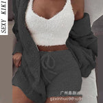 1+1 gratis   3-Delige Set Warme Zachte Fleece Huiskleding Pyjama's