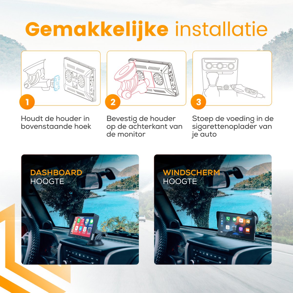 Apple & Android CarPlay Scherm™ - Goedkoop & eenvoudig CarPlay in je oude auto