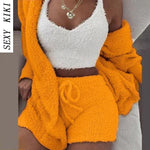 1+1 gratis   3-Delige Set Warme Zachte Fleece Huiskleding Pyjama's