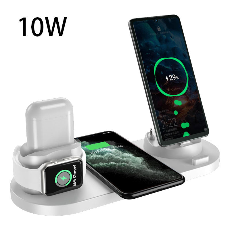 Draadloze oplader voor IPhone Snelle oplader voor telefoon Snel opladen Pad voor telefoon horloge 6 in 1 opladen Dock Station