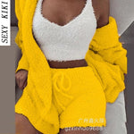 1+1 gratis   3-Delige Set Warme Zachte Fleece Huiskleding Pyjama's