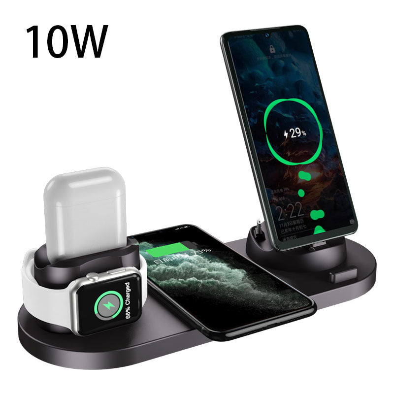 Draadloze oplader voor IPhone Snelle oplader voor telefoon Snel opladen Pad voor telefoon horloge 6 in 1 opladen Dock Station