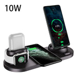 Draadloze oplader voor IPhone Snelle oplader voor telefoon Snel opladen Pad voor telefoon horloge 6 in 1 opladen Dock Station