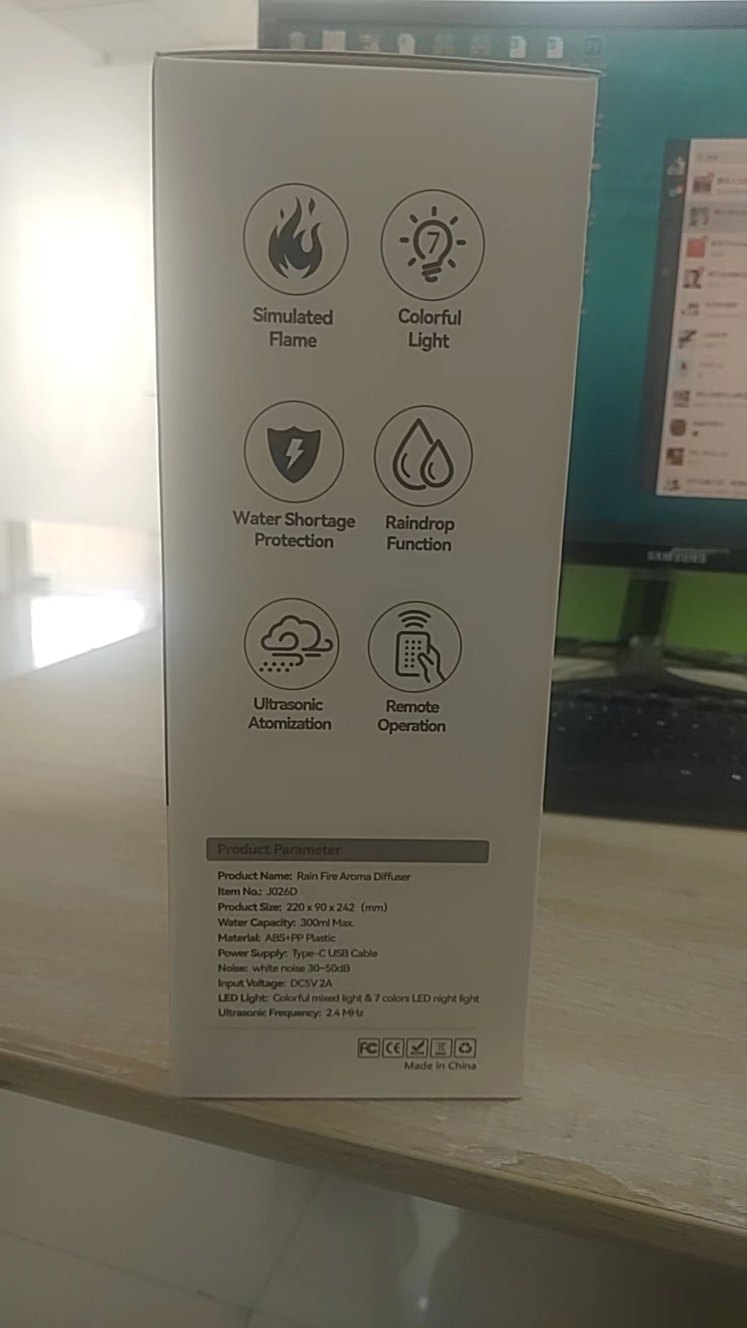 2024 Nieuwe producten Regen Wolk Brand Luchtbevochtiger Waterdruppel Novedades 2024 Regen Water Diffuser Vuurvlam Luchtbevochtiger Aroma Diffuser