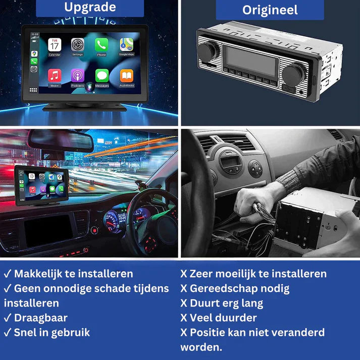 Apple & Android CarPlay Scherm™ - Goedkoop & eenvoudig CarPlay in je oude auto