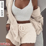 1+1 gratis   3-Delige Set Warme Zachte Fleece Huiskleding Pyjama's