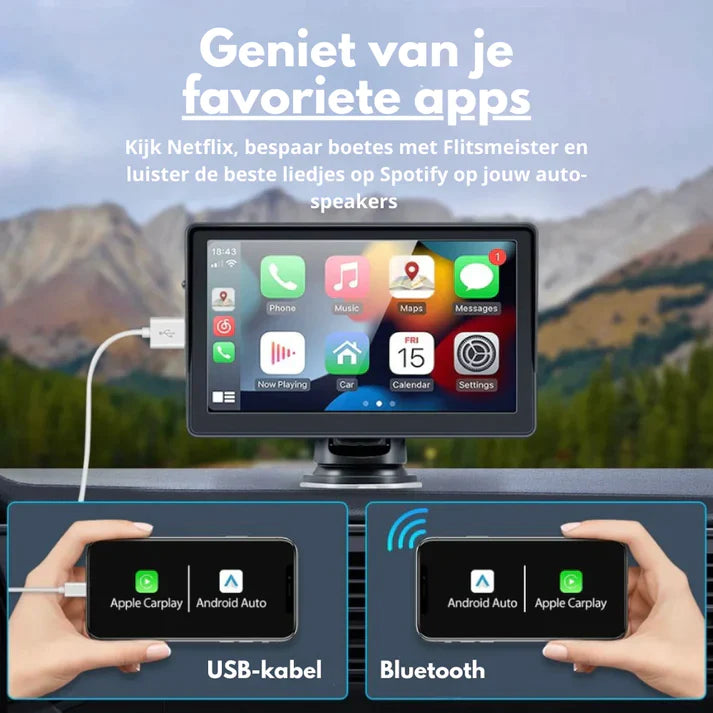 Apple & Android CarPlay Scherm™ - Goedkoop & eenvoudig CarPlay in je oude auto