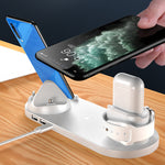 Draadloze oplader voor IPhone Snelle oplader voor telefoon Snel opladen Pad voor telefoon horloge 6 in 1 opladen Dock Station